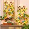 2 Pcs Easter Bunny Spring Wreath with 20 LED Lights 23.6'' Easter Rabbit Door Wreath with Bow Eggs Hanging Bunny Wreaths for Front Door Easter Door Hanger for Spring Outdoor Wall Home Decoration